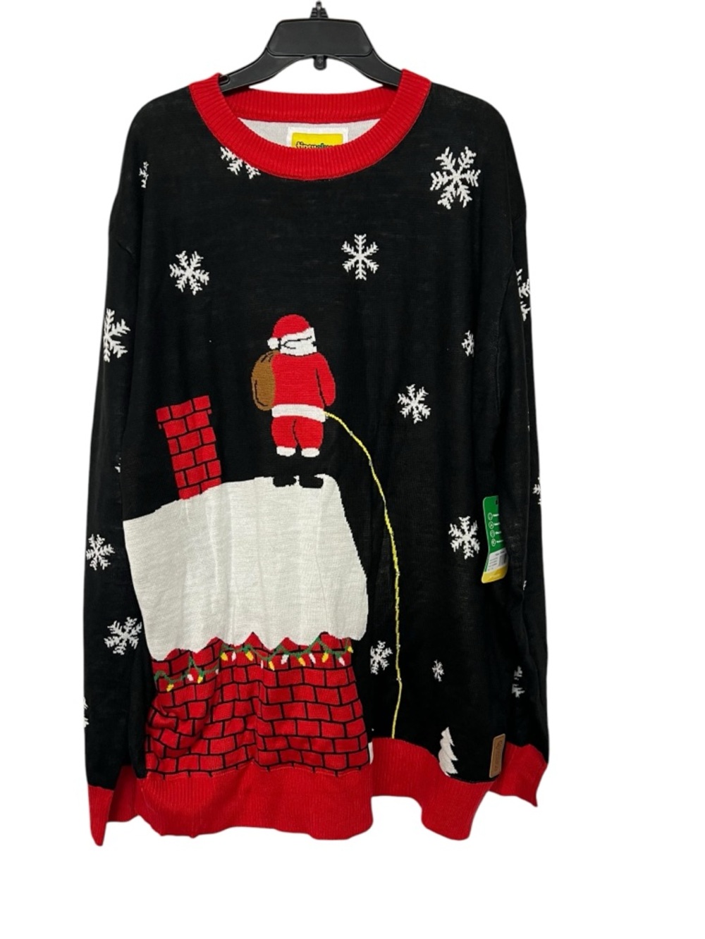 New Mens Tipsy Elves Leaky Roof Light Up Holiday Santa Christmas‎ Knit Sweater